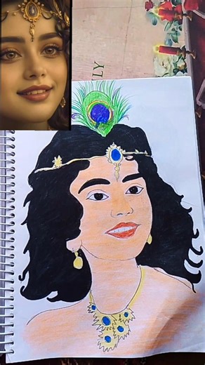 "How to Draw Easy Krishna Face (Step by Step) | Kanha Ji Drawing"