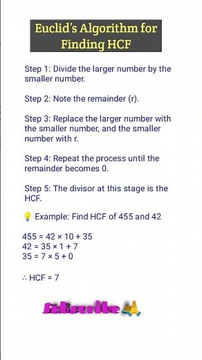 Euclid’s Algorithm for Finding HCF