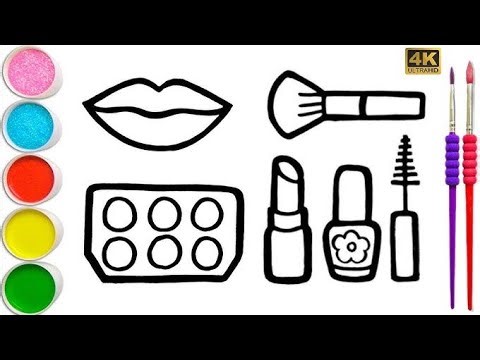 How to draw a cute lipstick 💄 drawing for kids and toddlers