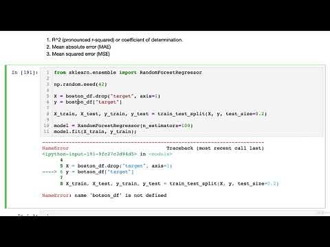 106 Evaluating A Regression Model 1 R2 Score | Scikit-learn Creating Machine Learning Models