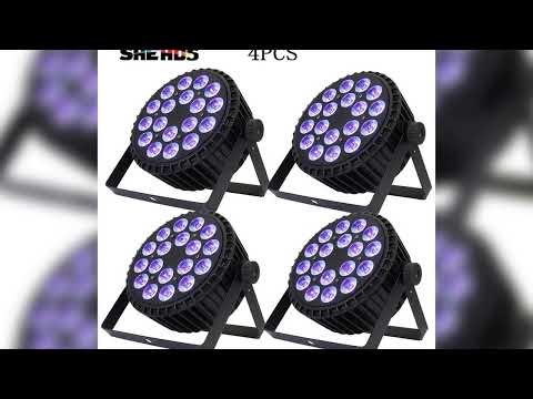 A must-have product! SHEHDS 4PCS Aluminum Alloy LED Flat Par 18x12W RGBW/18x18W RGBWA+UV LED Light