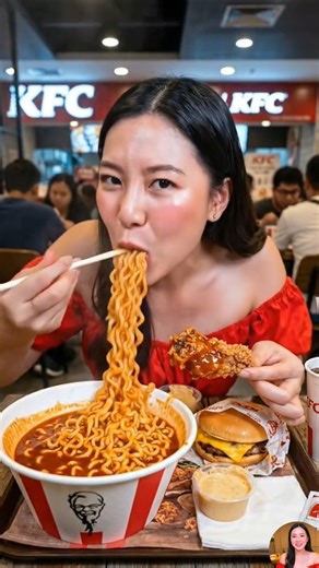 The Ultimate KFC Secret Menu Hack: Fried Chicken & Spicy Noodles! 🍗🔥#shorts