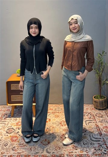 Rekomendasi outfit celana baggy jeans salur 💕 #baggyjeans #baggy #celanasalur #rekomendasioutfit