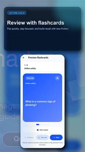 Lecture Cue AI - AI Study App: Turn Notes & PDFs Into Flashcards and Quizzes