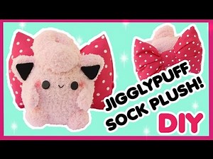 DIY JIGGLYPUFF PLUSH MADE WITH SOCKS!!