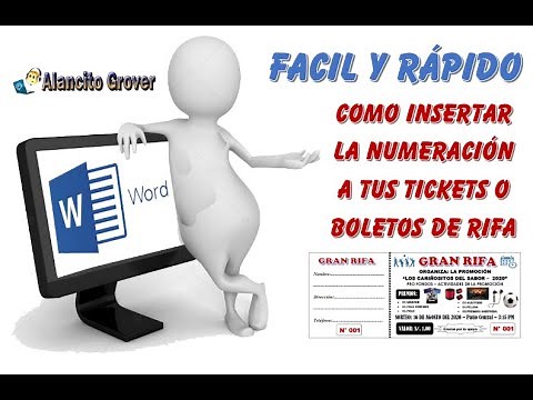 ENUMERAR TUS TICKETS O BOLETOS DE RIFA EN WORD - FACIL Y SENCILLO