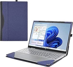 Laptop Cover Case for 17.3 inch Hp Laptop 17s-cu 17-cn cp&Hp Envy 17t / Hp 470 G8 G9 Protective Sleeve Bag PU Leather Case (Blue)