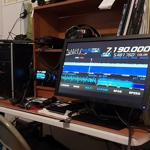 Yaesu ft 710 with external monitor. Ham Radio
