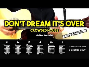 Don't Dream It's Over - Crowded House | Easy Guitar Tutorial For Beginners (CHORDS & LYRICS)