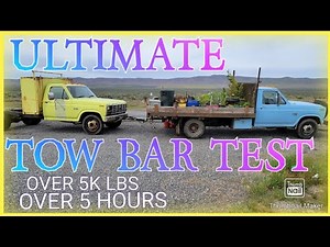 Harbor freight tow bar tested to the limit pulling a ford f350 with 6.9 idi diesel
