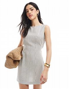 ASOS DESIGN linen blend seam detail mini dress | ASOS