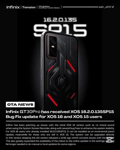 Infinix GT30 Pro Gets Major XOS 16 Bug Fix Update 🔥 New OTA Released!