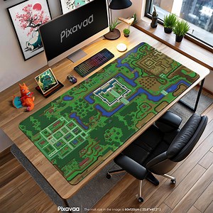 Legend of Zelda World Map Mouse Pad - Retro Overworld Gaming Mat, Hyrule Desk Decor, Link Fan Gift, Gamer Setup - Etsy