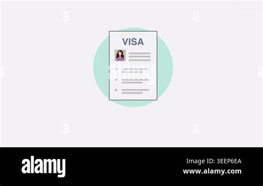Minimal animation of an application form being approved. A document with a female photo appears on screen, followed by a green check mark indicating successful approval. Suitable for topics related to Stock Video Footage - Alamy