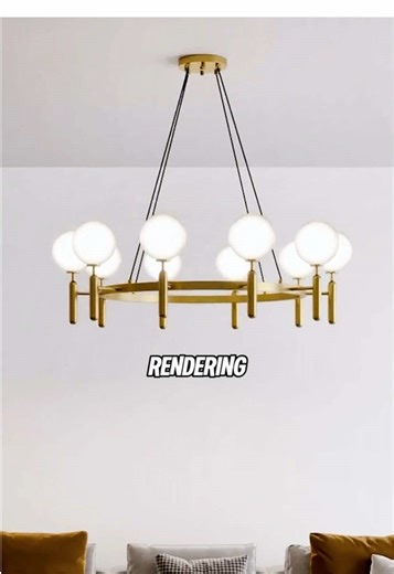 🤍The 3D design of the Angelica chandelier compared to the final install in our client’s home! Before & afters never get old. #3drender #homedecorideas #homeinspo #interiordesign #modlighting
