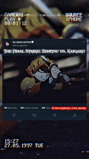 Zenitsu’s Revenge: The Final Strike Against Kaigaku ⛈️#anime#shorts
