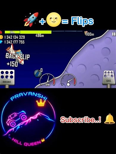 Hill Climb Race Flips 🐬 #hillclimbracing #hillclimb #shorts #viral #gaming #trending #gameplay