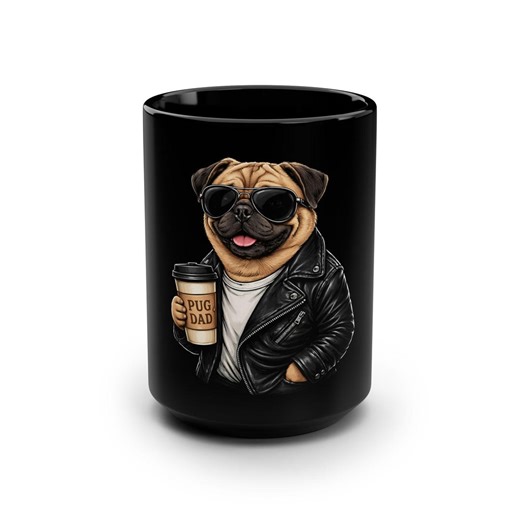 Pug Dad Mug Black With Cool Pug Motif, Funny Coffee Mug for Men, Gift for Pug Owners, Dog Lovers, Coffee Mug for Men, Fan - Etsy