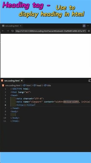 Use to display heading tag in Html | #coding #design #programming #html #css