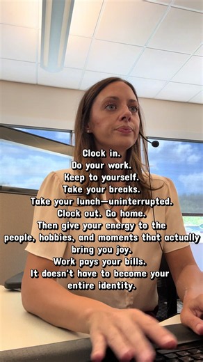 Clock in. Do your job. Clock out. Your life doesn't start and end at work. Protect your peace. #corporatelife #worklife #selfcaretiktok #healthyboundaries #mentalhealth