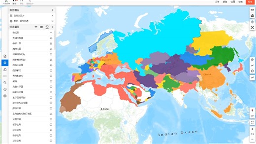 基于alpha2.0系统制作的1700架空历史地图，maptalks以充足的图源和强大的内存功能，支持编辑者做出更加精确的边界与地图细节。