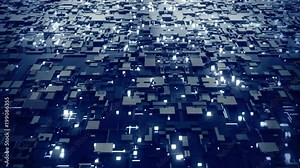 Quantum computing concept. Artificial Intelligence theme. 4K UHD animation.