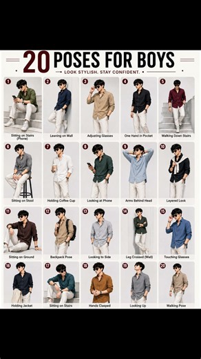 20 Stylish Poses Every Boy Should Try | Look More Confident Instantly #shorts