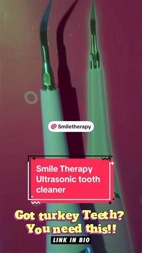 Two items I use when it comes to turkey teeth!! @Smiletherapy my water flosser and my ultrasonic tooth cleaner, never use dental floss these two tools will keep your teeth healthy and squeaky clean #turkeyteeth #fyp #smiletherapy #teeth #pearlywhite