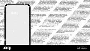 Template, mockup for breaking news screen on TV, video, online newspapers and magazines. Copyspace to insert image and text. Newspaper blurred page with blank smartphone's screen Stock Photo - Alamy