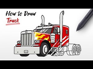 How to Draw a Truck USA America Easy Step by Step