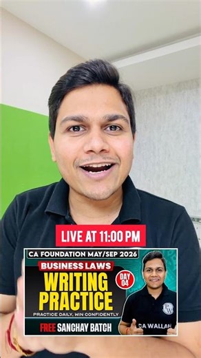 Time Update ⏰ Writing Practice CA Foundation Laws 🔥