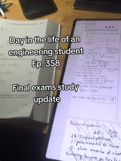 Day in the life of an engineering student Ep. 358 Final exams study update #engineering #physics #math #thepotentialdropout #mathematics #engineeringmemes #physicsmemes #mathmemes #mechanicalengineering #aerospaceengineering #fluiddynamics #thermodynamics #dynamics #quantumphysics #civilengineering #chemicalengineering #electricalengineering #mcgill #memes #student #engineeringstudent #university #uni #college #3dprinting #engineeringprojects #cheatsheet #cribsheet
