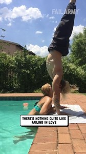 170K views · 222 reactions | my shins hurt just watching that  #handstand #pool #couplegoals #fail | FailArmy | Facebook