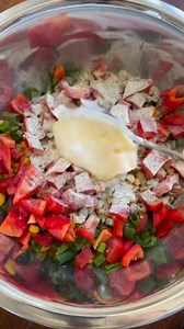 Barbecue Ranch Frito Corn Salad Everyone that knows us knows we’re obsessed with fritos and Doritos corn salads. For this one we used honey barbecue fritos, ranch, lots of corn, cheddar and even added some crispy bacon to this one. This may be our favorite one yet and it’s going to be perfect for Super Bowl Sunday snacking. 1 can southwest corn 1 can yellow corn 1 red bell pepper chopped 1 bunch scallions green parts sliced 1 packet ranch seasoning 1 c mayonnaise 1 1/2 cups cheddar cheese shredd