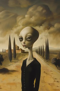Alien Poster Alien Painting Alien Printable Cosmos Wall Art Space Home Decor Sci Fi Print Cute Alien Portrait - Etsy Australia