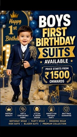 👑 Boys 1st Birthday Suits in Chennai | Premium Collection | 🎈 Baby Boy Birthday Outfit Chennai |