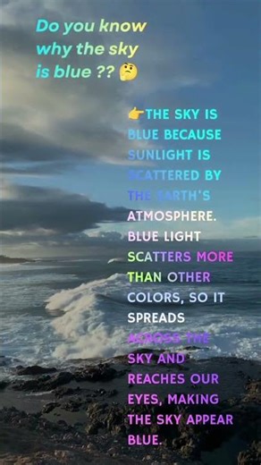 do you know why sky is blue?🤔#sciencefacts#science #shorts