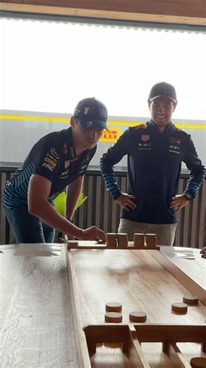 Oracle Red Bull Racing on Instagram: "@schecoperez is a natural when it comes to shuffleboarding 😮‍💨 #F1 #RedBullRacing #DutchGP"