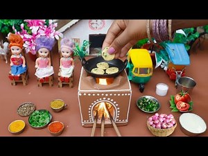 Tiny Aalu Tikki Chaat | Miniature Street Food Recipe | ASMR Cooking