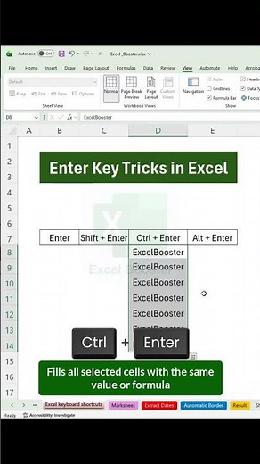🚀 4 Enter Key Tricks Every Excel User Should Know! ⌨️📈 #excel #exceltutorial