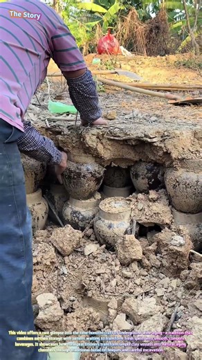 Ancient Wine Tradition: Watch a Farmer Unearth Buried Clay Jars of Aged Liquor! 🍶🏺