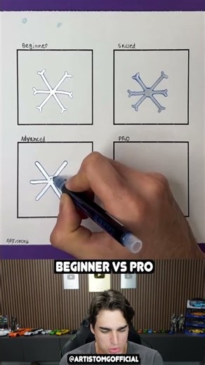 How To Draw A Snow Flake Beginner Vs Pro