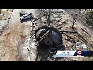 Independence water tower demolition runs into mishap