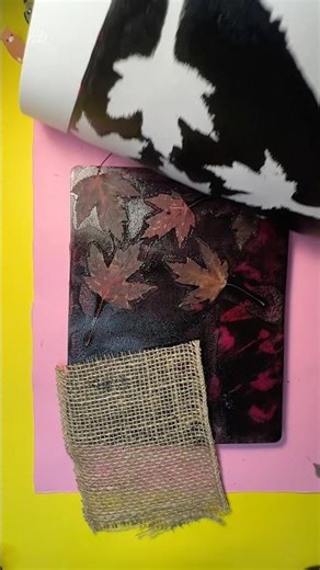 Gel print with real leaves! #mmaart #shorts