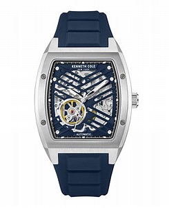 Kenneth Cole New York Men's Automatic Blue Silicone Watch 40MM - Macy's