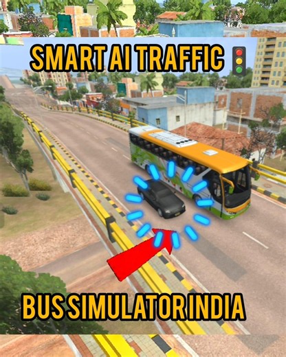 Bus simulator India Best ai smart traffic🤯 #bussimulatorindia #busmasterindia #busgame #indiangaming