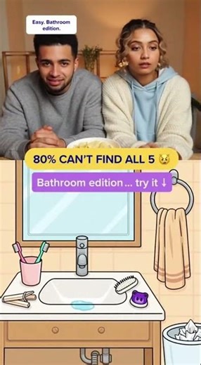 80% Can’t Find All 5 (Bathroom ) #animation #micrositcom #comedy