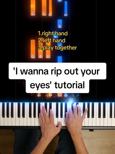 I Wanna Rip Out Your Eyes piano tutorial – Right & Left Hand Lesson
