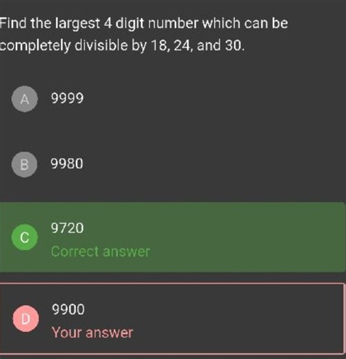 Find the largest 4 digit number which can be completely divisib... | Filo