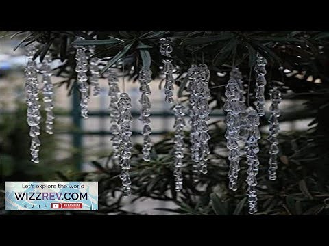 Christmas Clear Icicle Ornaments Set of 24 Sparkling Glass Effect Tree